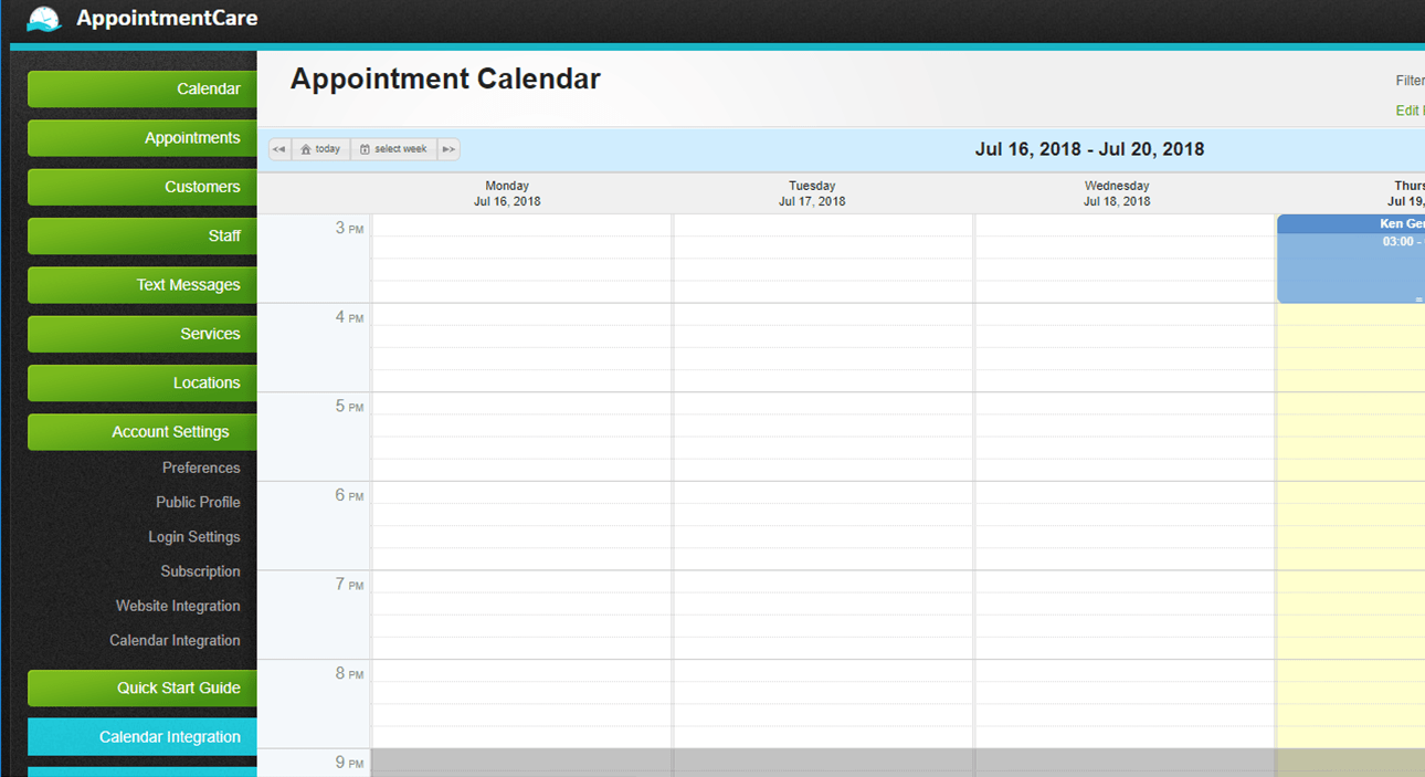 AppointmentCare Calendar