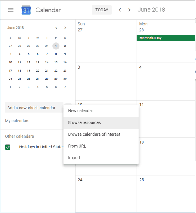 Google Calendar View