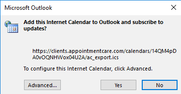 Outlook Calendar Import Complete